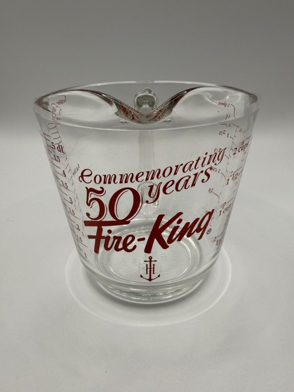 VTG Anchor Hocking Commemorative Fire-King 50 Years Glass Measuring Cup